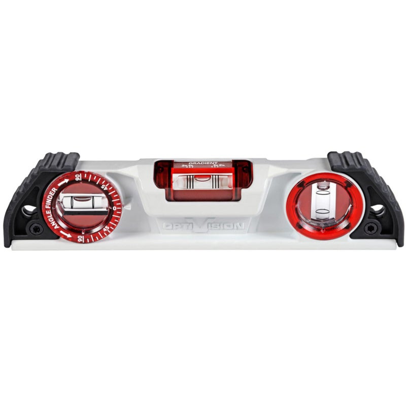 Kapro - 935 Magnetic Cast Red Torpedo Level - Features Optivision, Angle Finder, and V-Groove - For Tilling, Masonry, and Construction - 10 in - Image 1